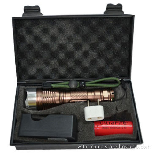 1,200lm Lumen Titanium Color Cree T6 Flashlight Torch with Aluminum Material